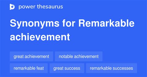 remarkable achievement synonym